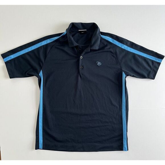 Disney Parks Nike Fit Dry Boys Short Sleeve Golf Polo Navy Blue Size Large 14-16 - Picture 1 of 11